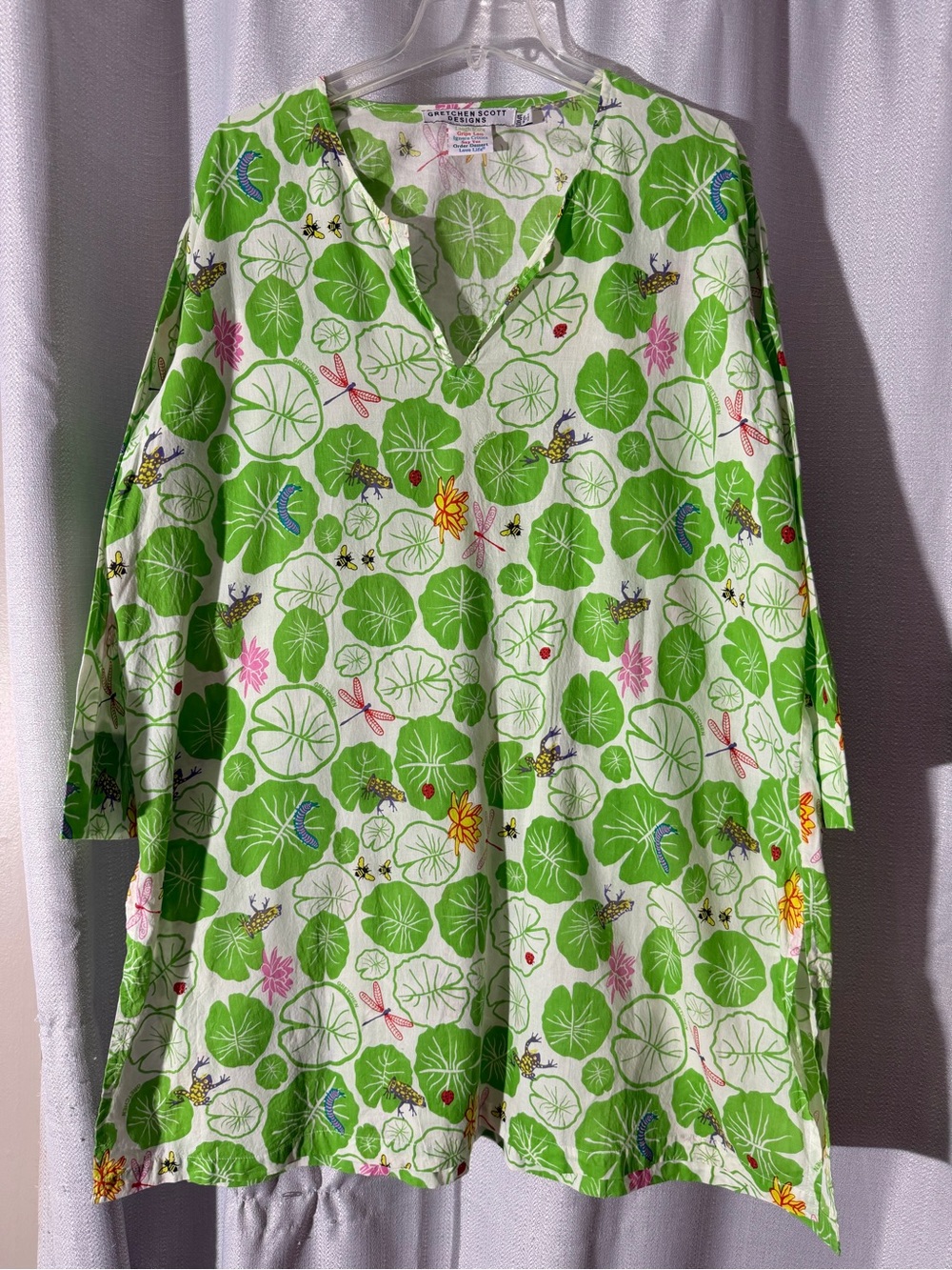 Gretchen Scott Designs Green Lily-Print Tunic